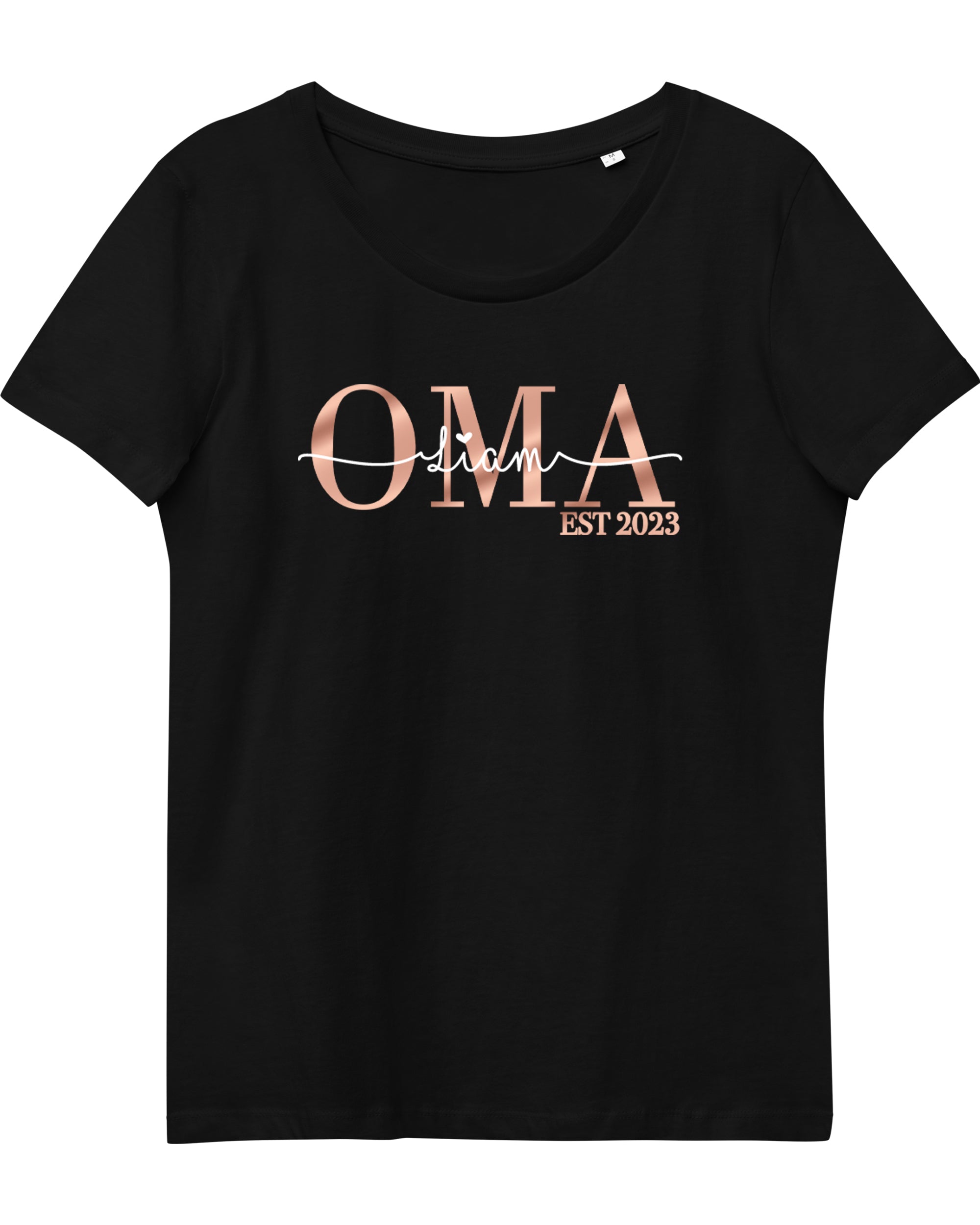 Classic Oma T-Shirt schwarz personalisiert mit Enkelnamen