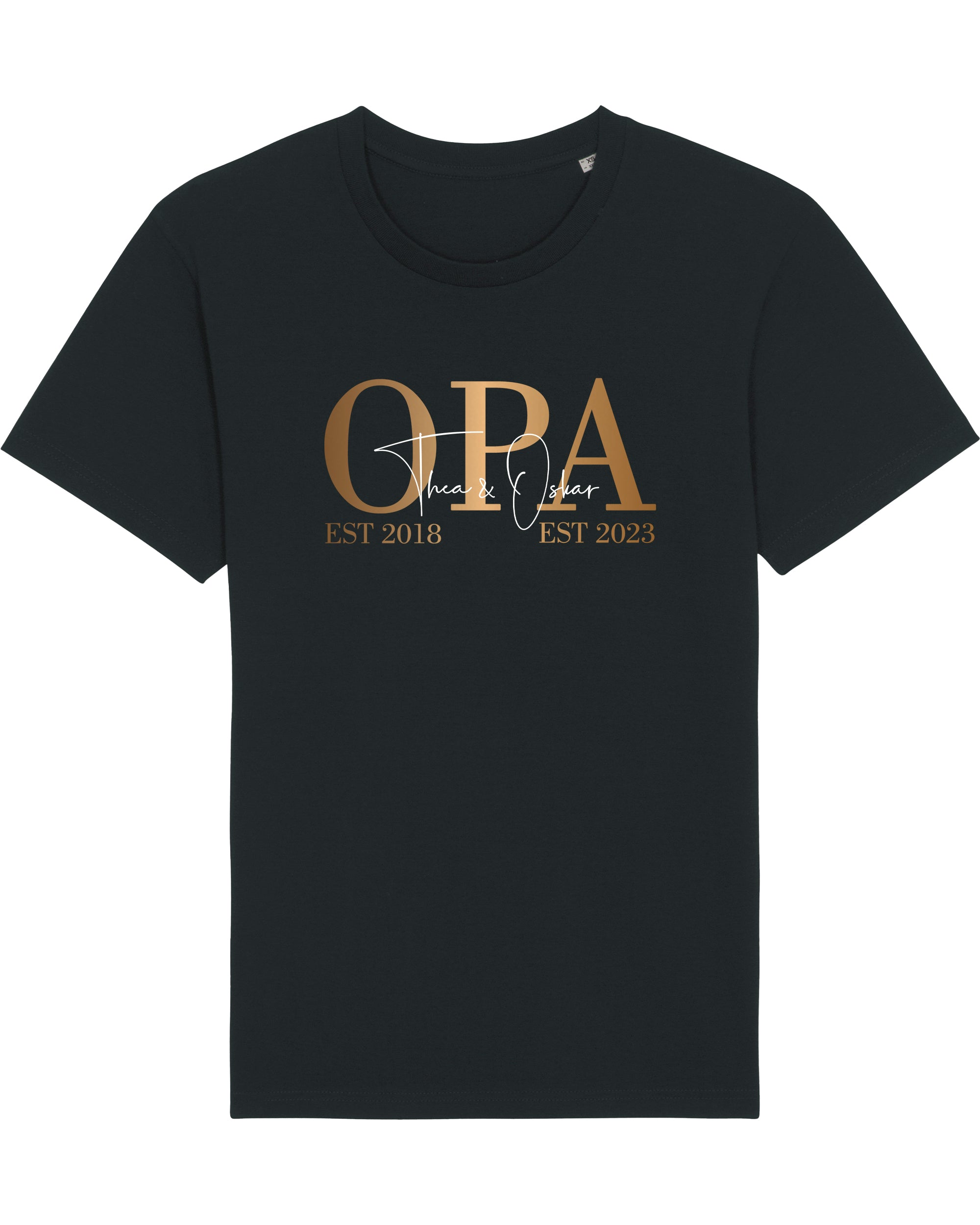 Classic Opa T-Shirt schwarz, personalisiert mit Enkelnamen