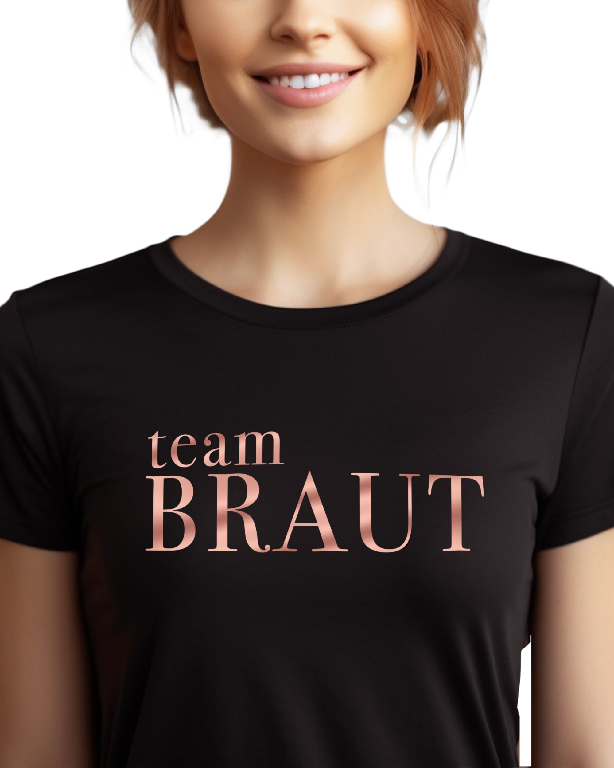 JGA 02 - Team Braut Roségold - Shirt schwarz