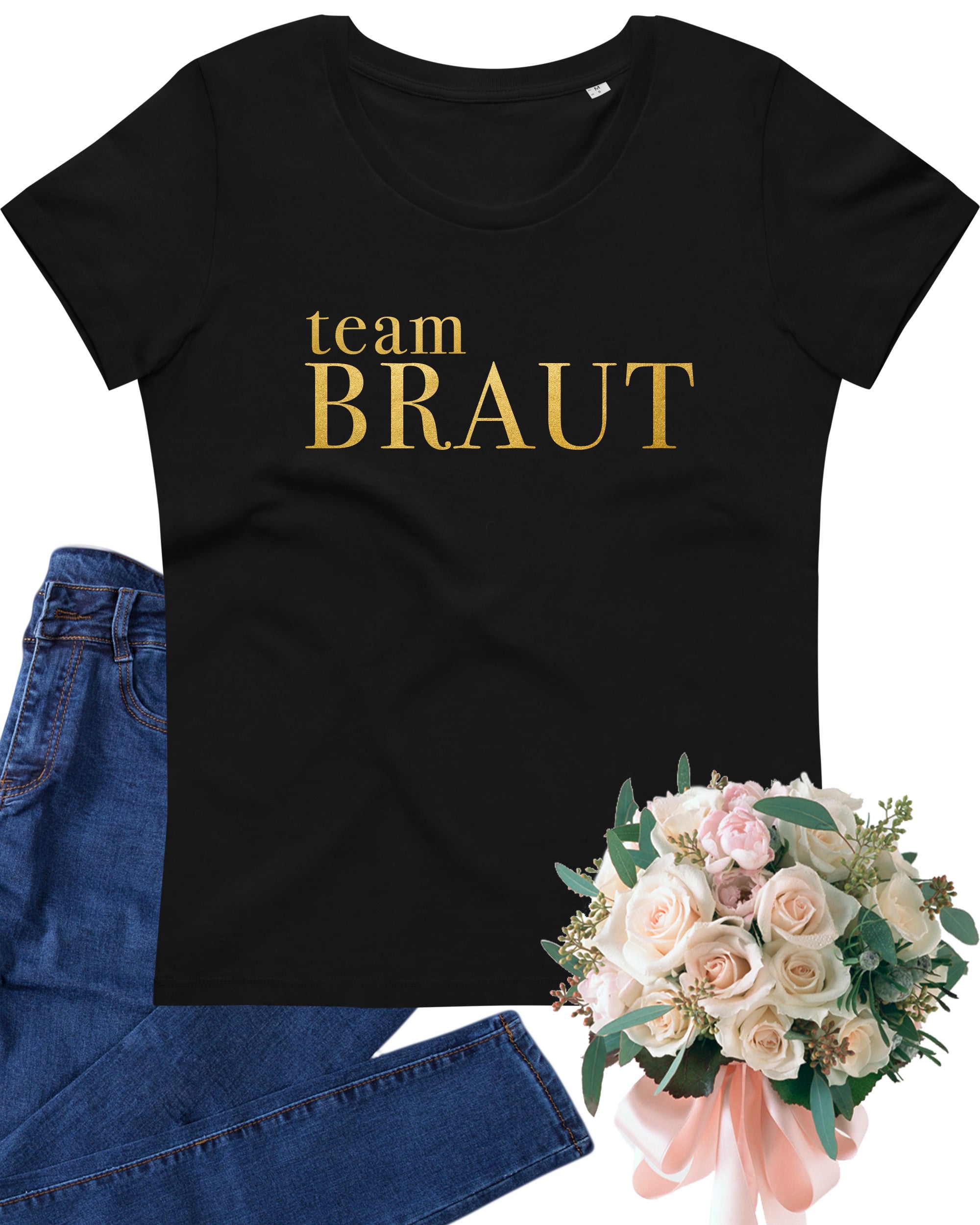 JGA 02 - Team Braut Gold glanz - Shirt schwarz