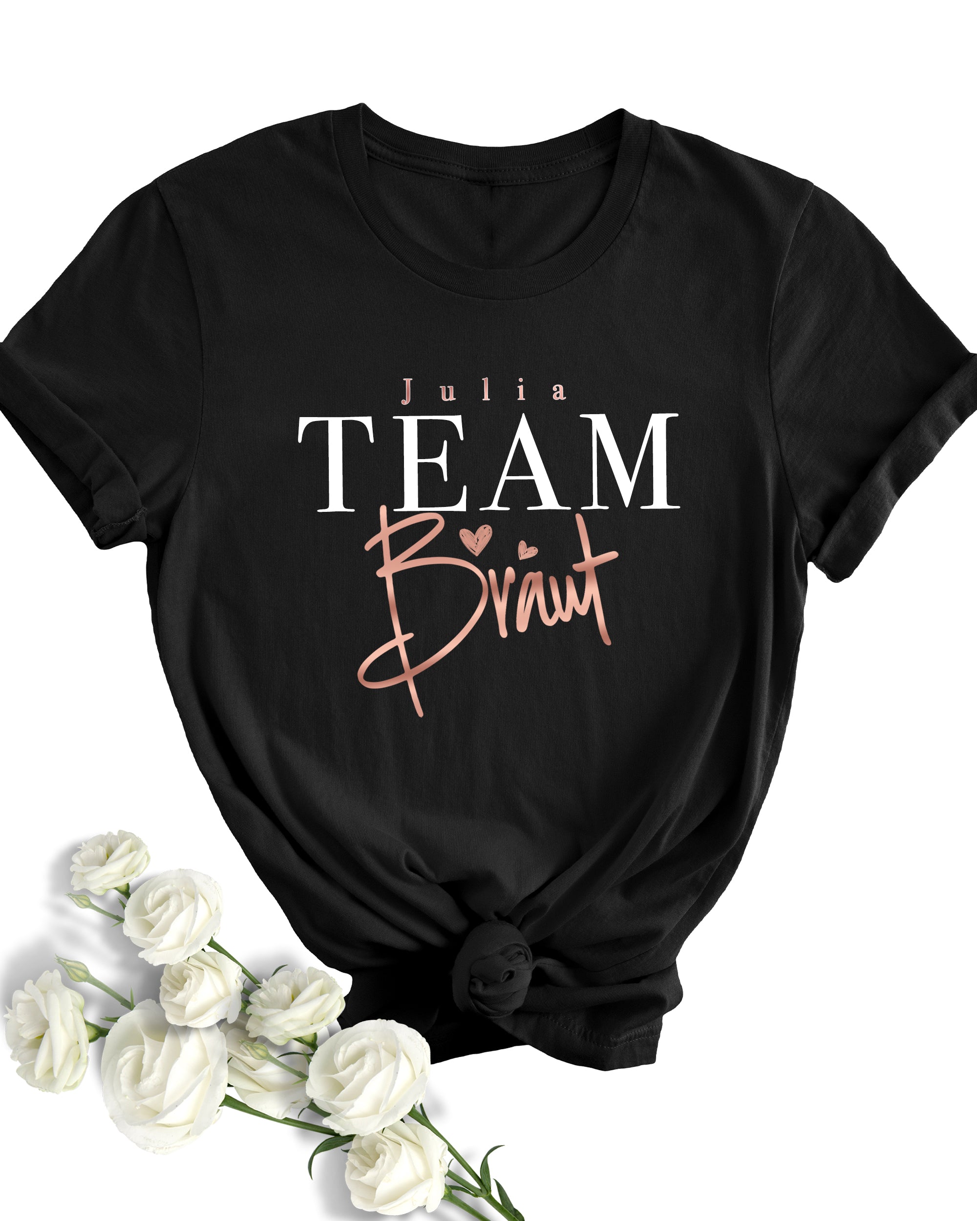 JGA 04 - Team Braut mit Namen - Shirt schwarz